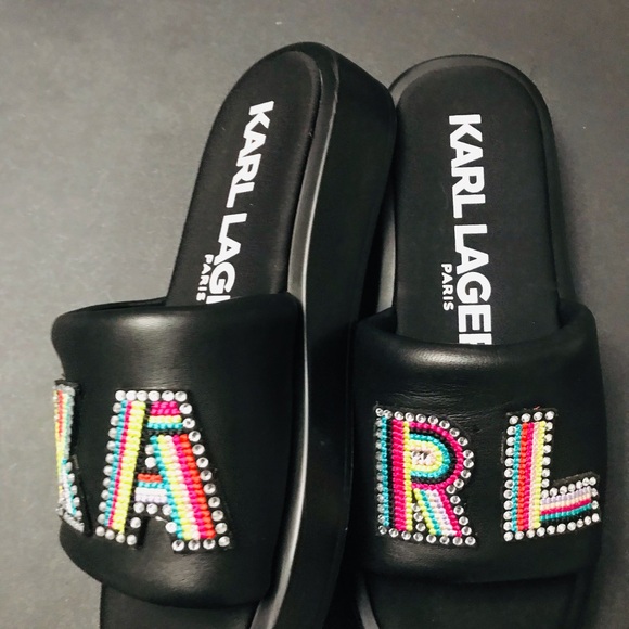 KARL LAGERFELD PARIS WOMEN OPAL SANDALS. CLASSY DESIGN FOR COMFORT. NEW SIZE 10 - Picture 6 of 10